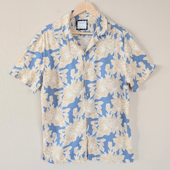 Denim & Flower Ricky Singh Short Sleeve Camp Collar Hawaiian Shirt - Men's L - Picture 1 of 6